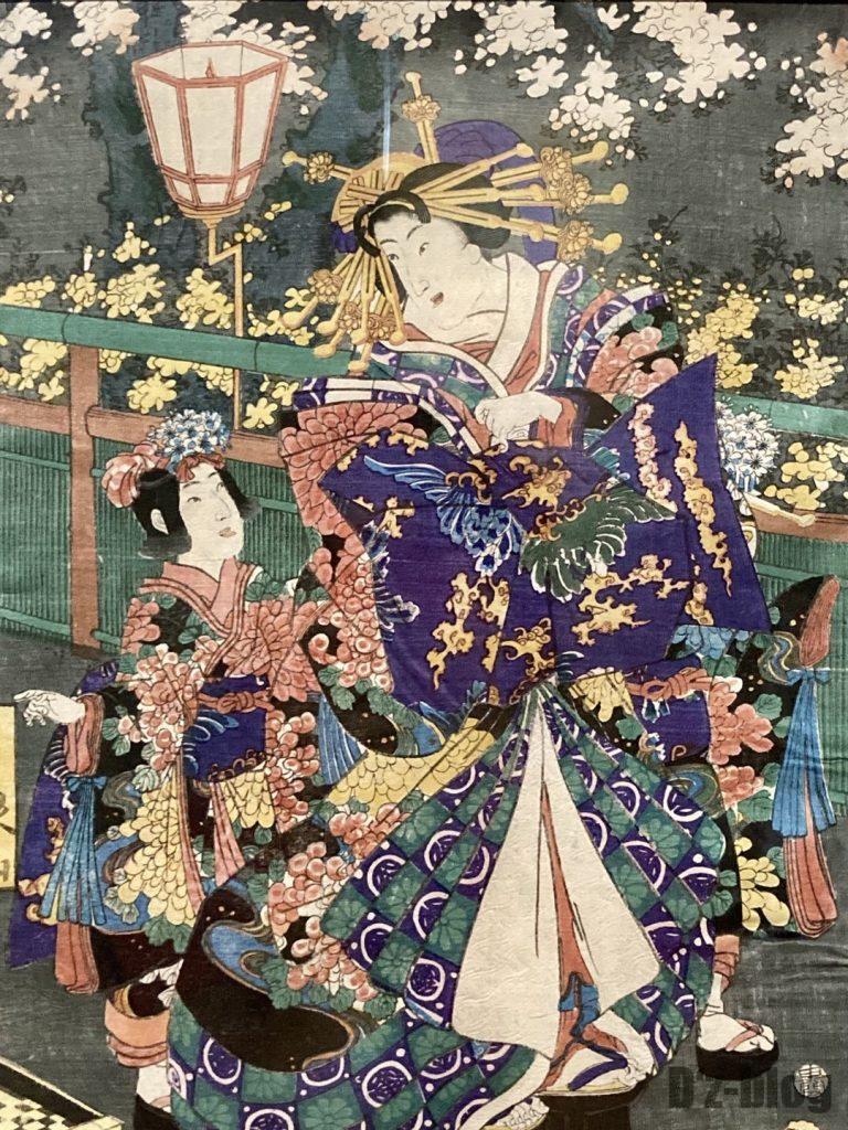 上海浮世絵振り返る女性と子供