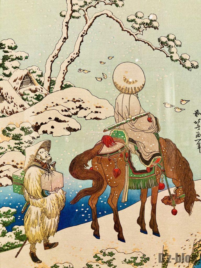 上海浮世絵雪景色男性アップ