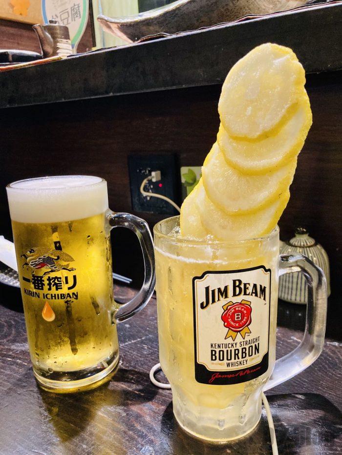 上海ころり生ビールと氷結レモンハイボール