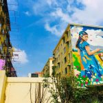 上海東昌路マンション壁アート